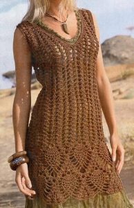 Brown summer crochet dress