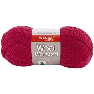 Red - wool worsted yarn