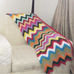 Bright colours crochet blanket2